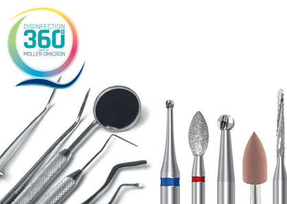 Dental instruments with disinfection 360 ° logo