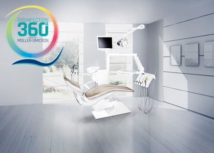 Dental chair with disinfection 360 ° logo